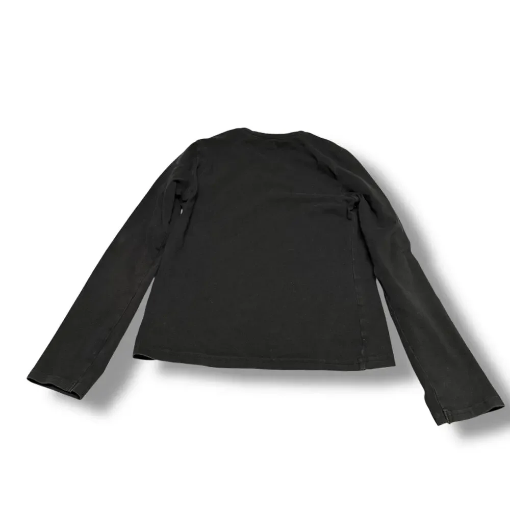 Ralph Lauren Girls Black Long Sleeve Knit Top Size M 8 10 White Pony Stretch‎